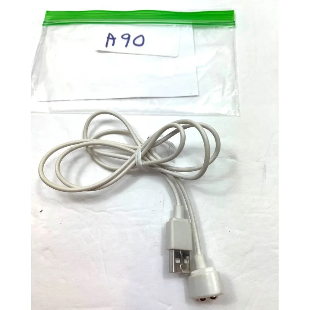 USB Charging Cable With Magnetic 2-Pin Connector 40 Inches White A90